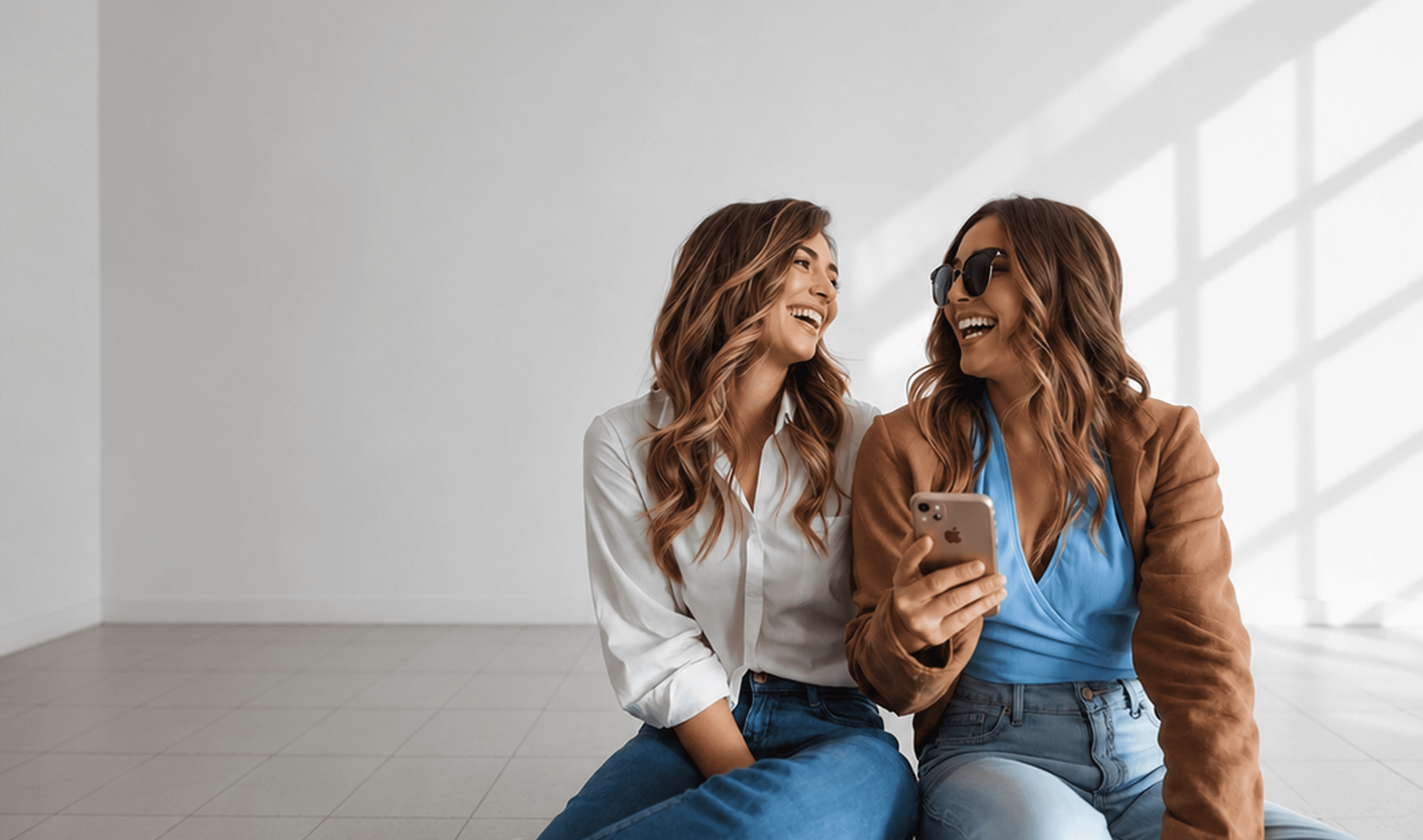 Two friends relaxing while Fixmeapp AI books their Instagram DMs